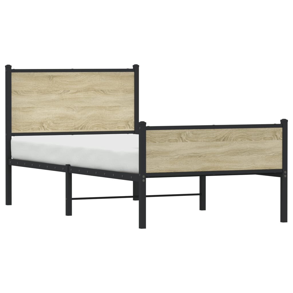 Sengeramme i metall uten madrass sonoma eik 80x200 cm