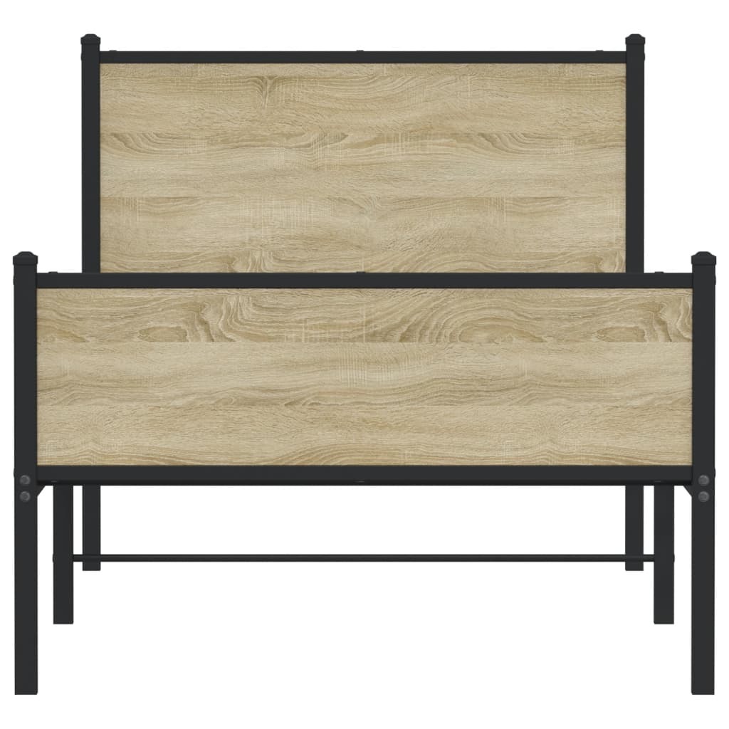 Sengeramme i metall uten madrass sonoma eik 100x190 cm