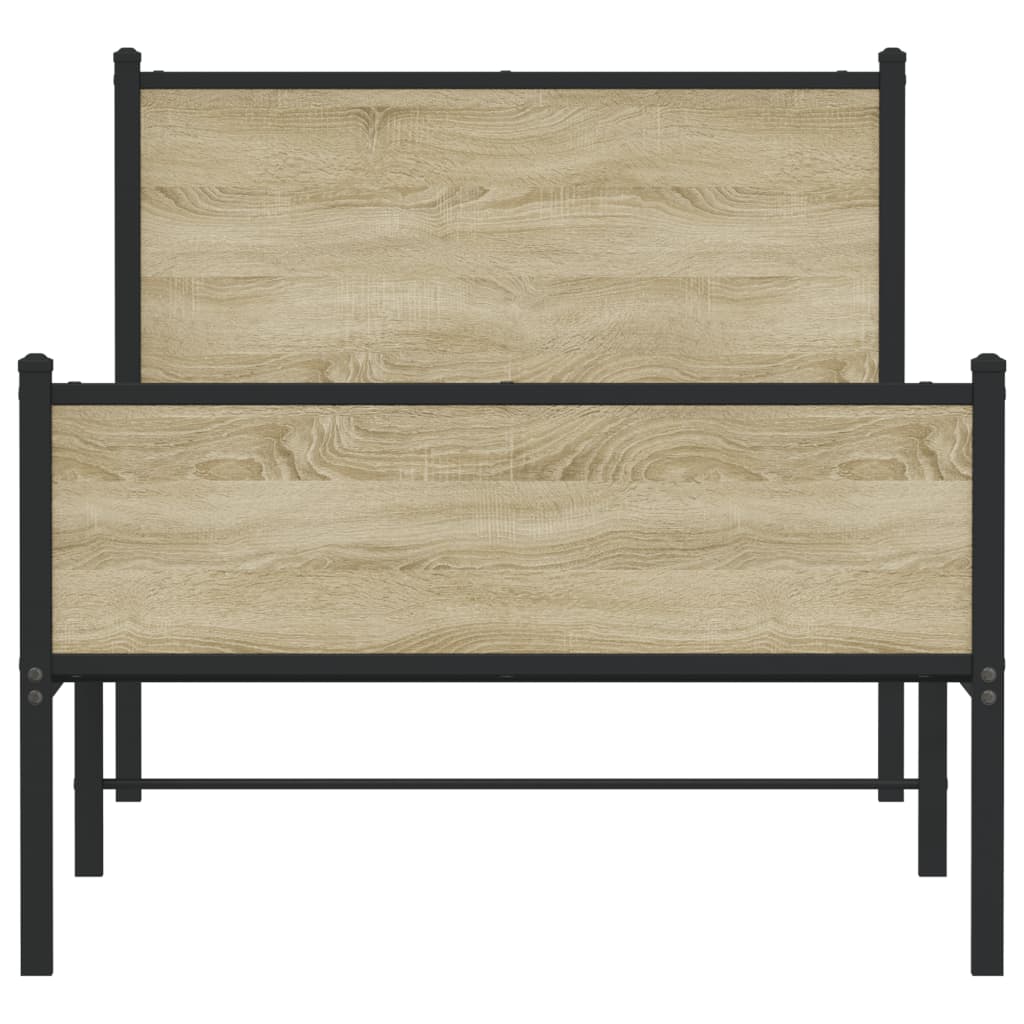 Sengeramme i metall uten madrass sonoma eik 107x203 cm