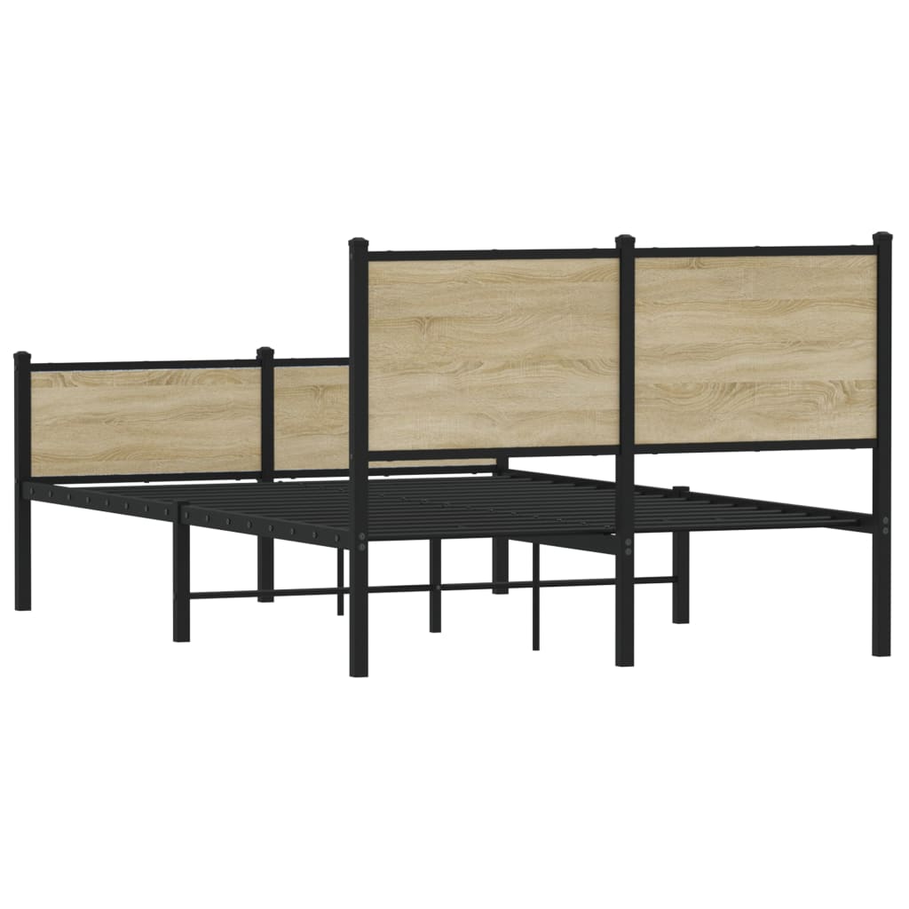 Sengeramme i metall uten madrass sonoma eik 120x190 cm