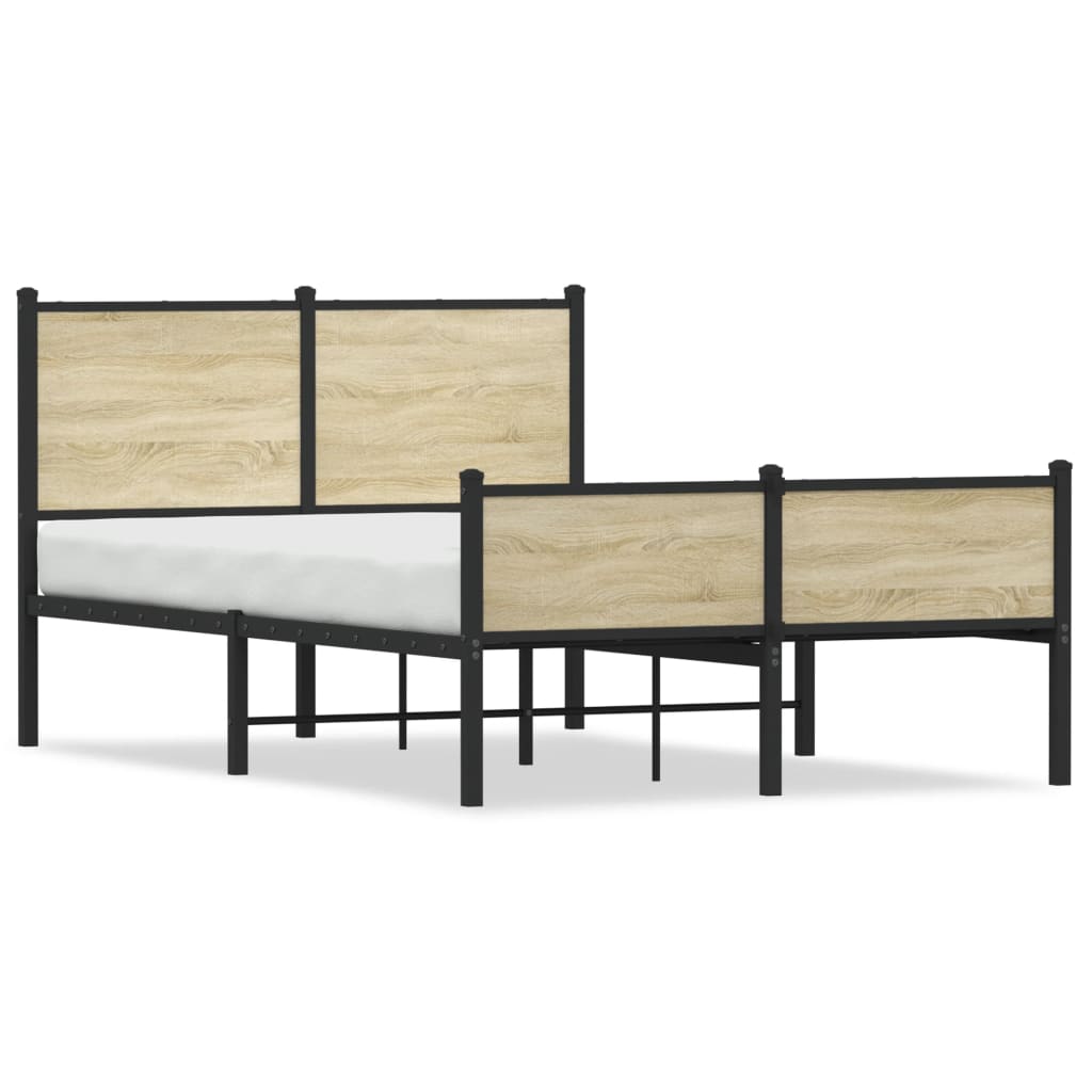 Sengeramme i metall uten madrass sonoma eik 120x190 cm