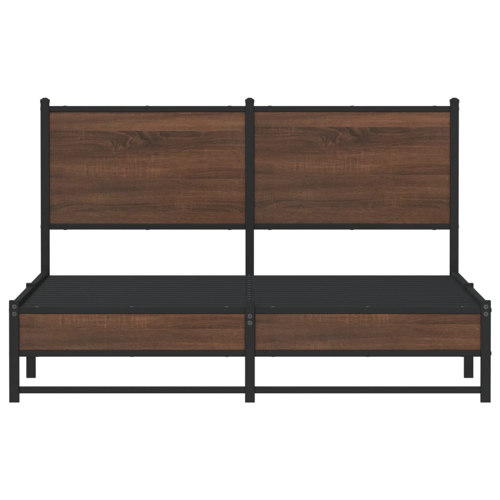 Sengeramme i metall uten madrass brun eik 140x190 cm vidaXL