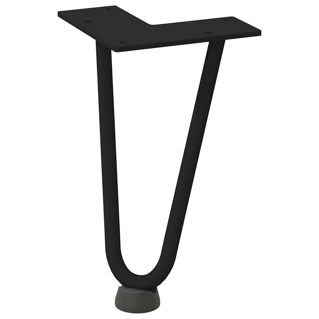 Hårnålsben til salongbord 4 stk svart 20 cm massivt stål