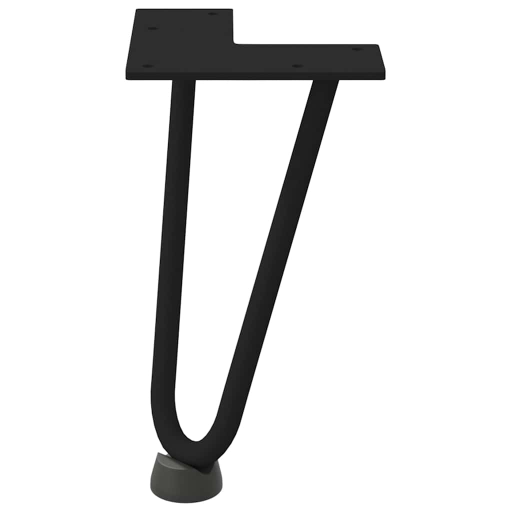 Hårnålsben til salongbord 4 stk svart 20 cm massivt stål