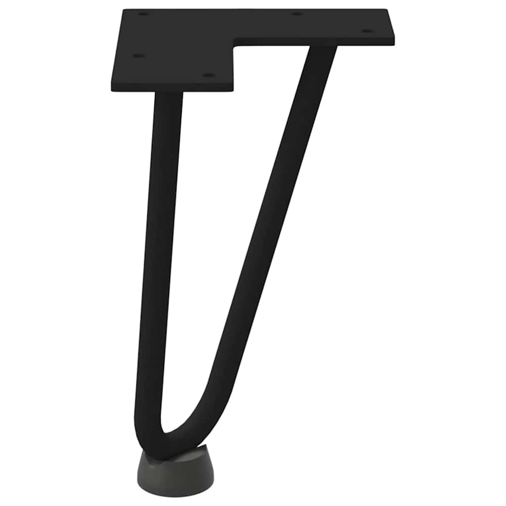 Hårnålsben til salongbord 4 stk svart 20 cm massivt stål