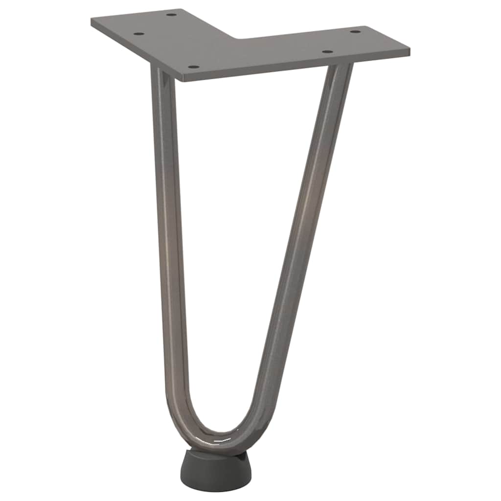 Hårnålsben til salongbord 4 stk naturstål 20 cm massivt stål