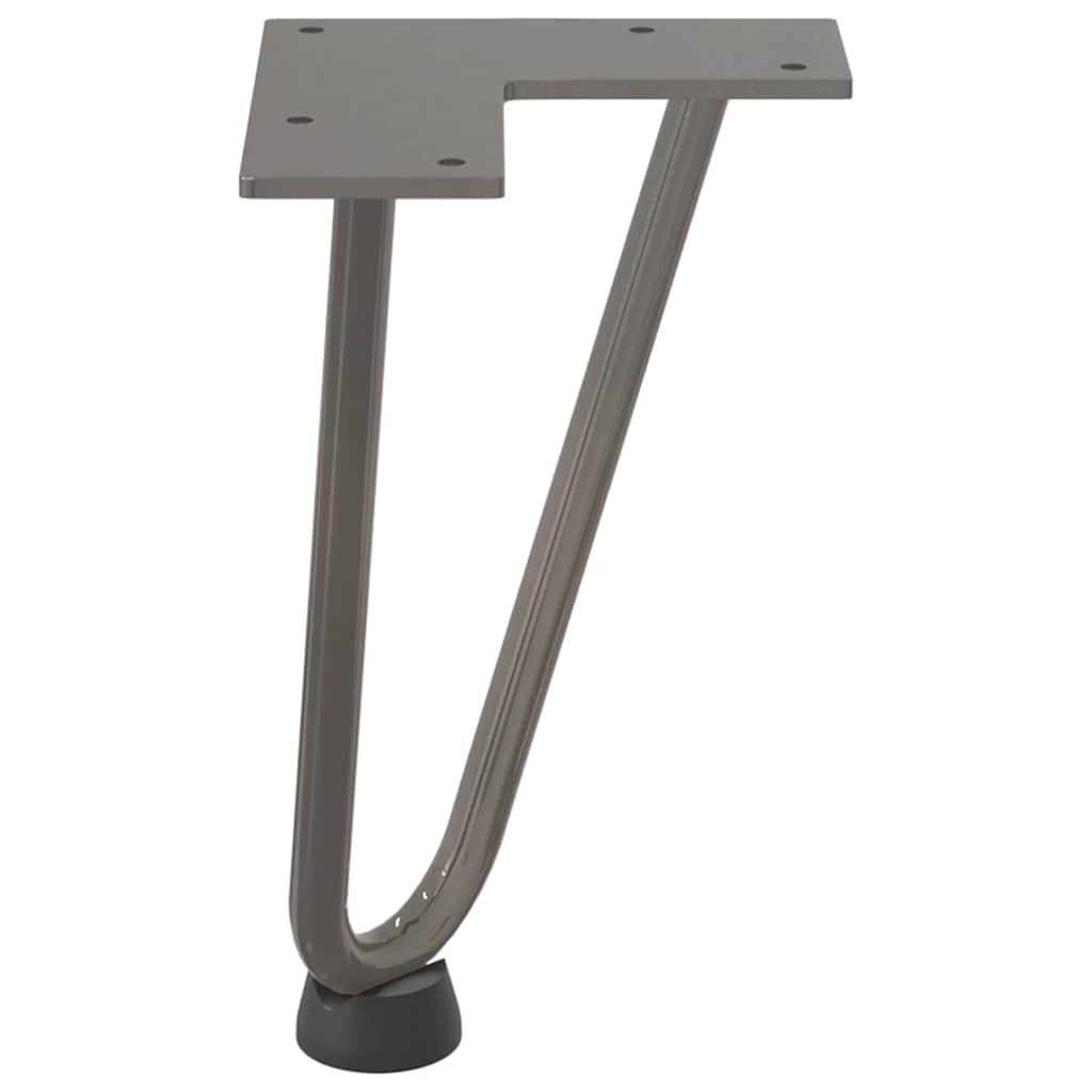 Hårnålsben til salongbord 4 stk naturstål 20 cm massivt stål