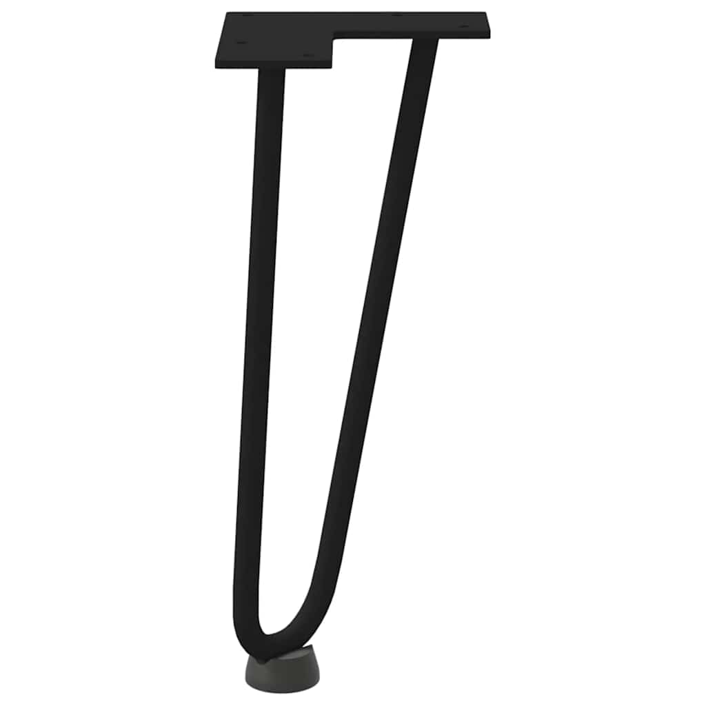 Hårnålsben til salongbord 4 stk svart 30 cm massivt stål
