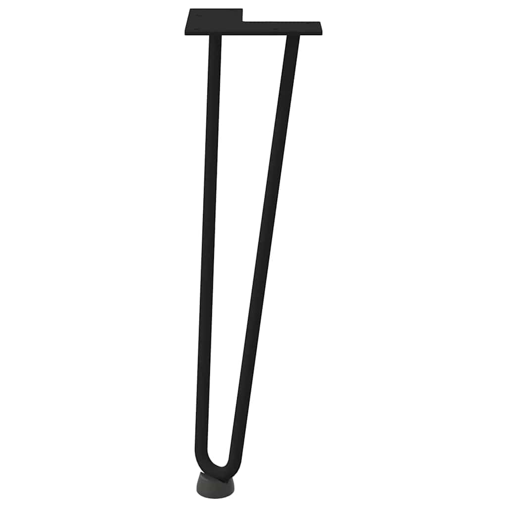 Hårnålsben til salongbord 4 stk svart 42 cm massivt stål