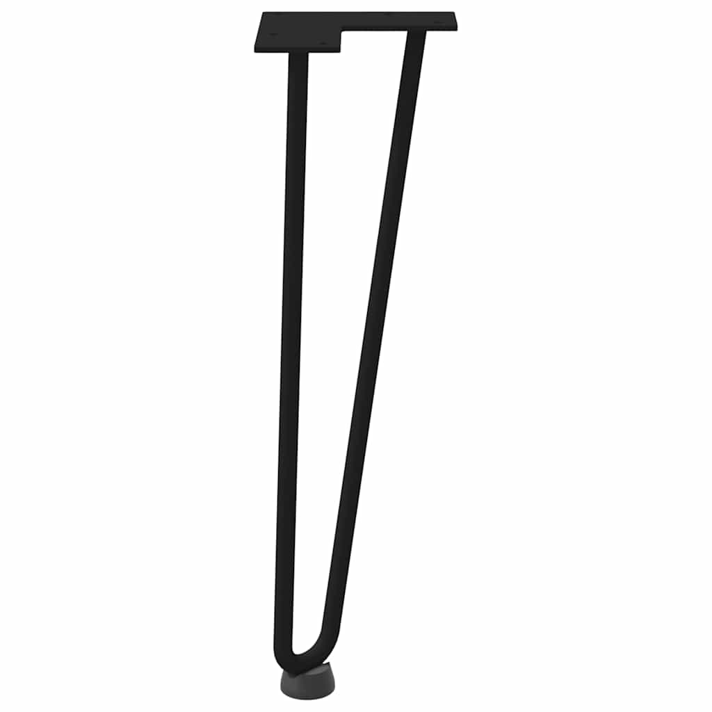 Hårnålsben til salongbord 4 stk svart 42 cm massivt stål