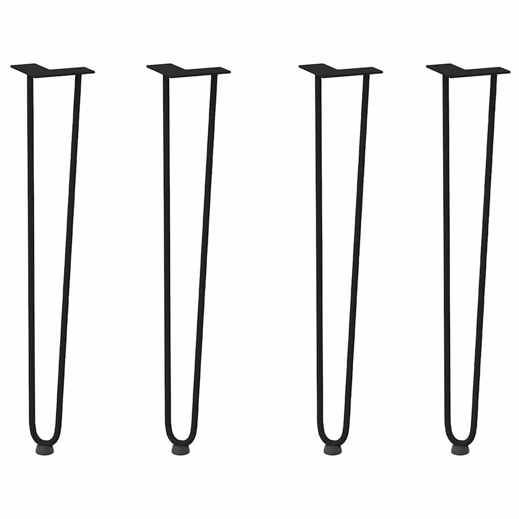 hårnålsben til konsollbord 4 stk svart 72 cm massivt stål