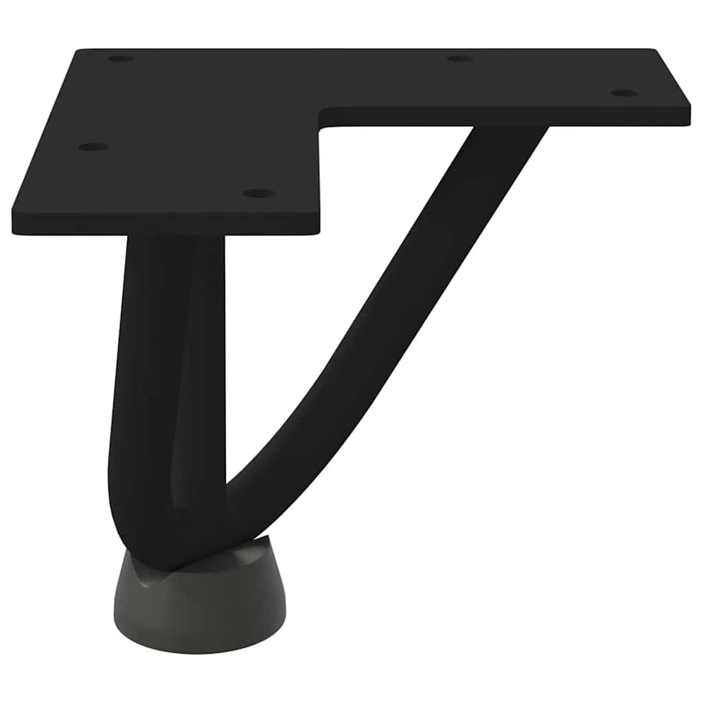 Hårnålsben til salongbord 4 stk svart 10 cm massivt stål