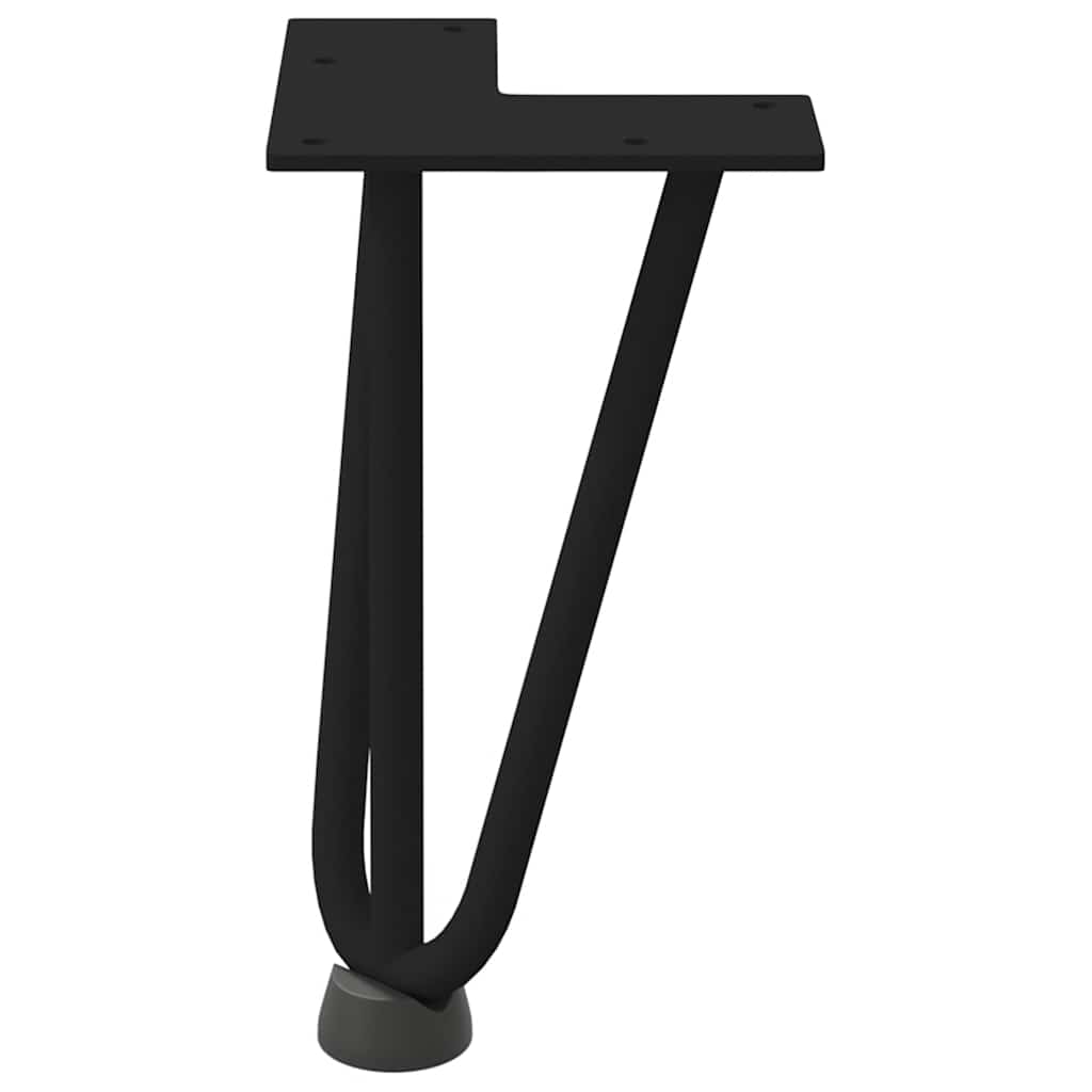 Hårnålsben til salongbord 4 stk svart 20 cm massivt stål