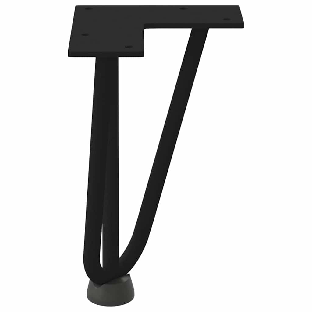 Hårnålsben til salongbord 4 stk svart 20 cm massivt stål