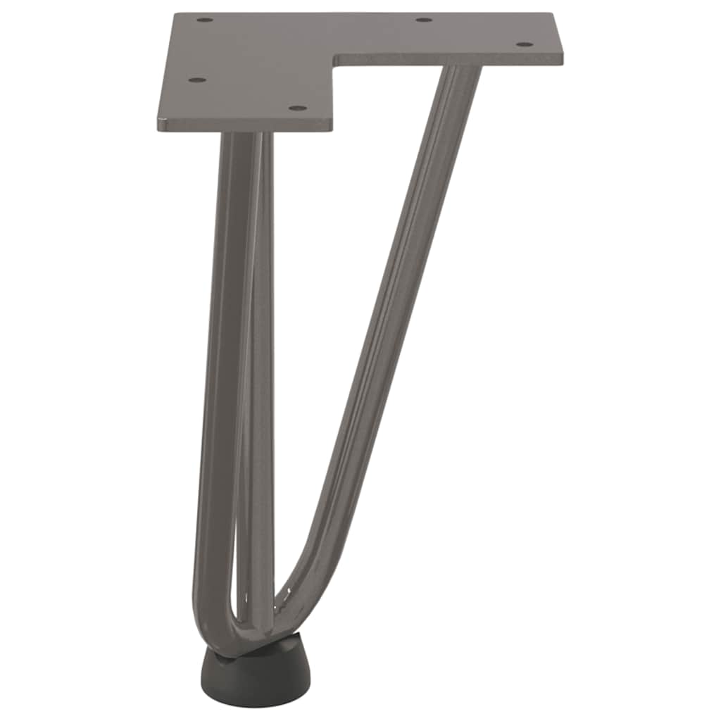 Hårnålsben til salongbord 4 stk naturstål 20 cm massivt stål