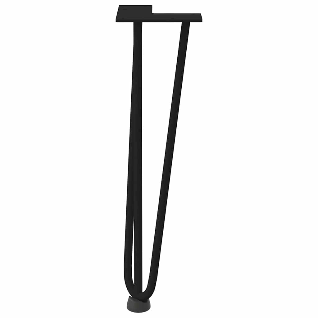 Hårnålsben til salongbord 4 stk svart 42 cm massivt stål vidaXL