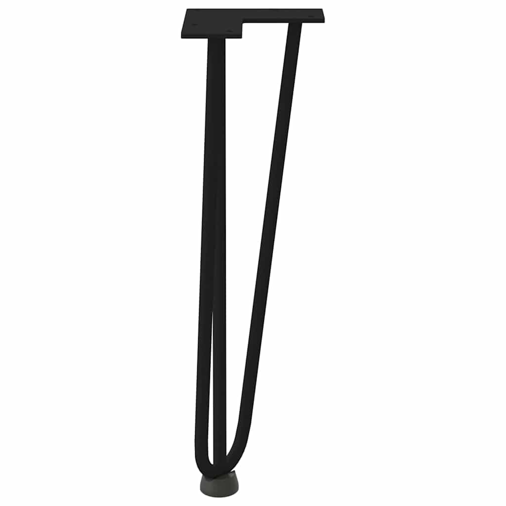 Hårnålsben til salongbord 4 stk svart 42 cm massivt stål vidaXL