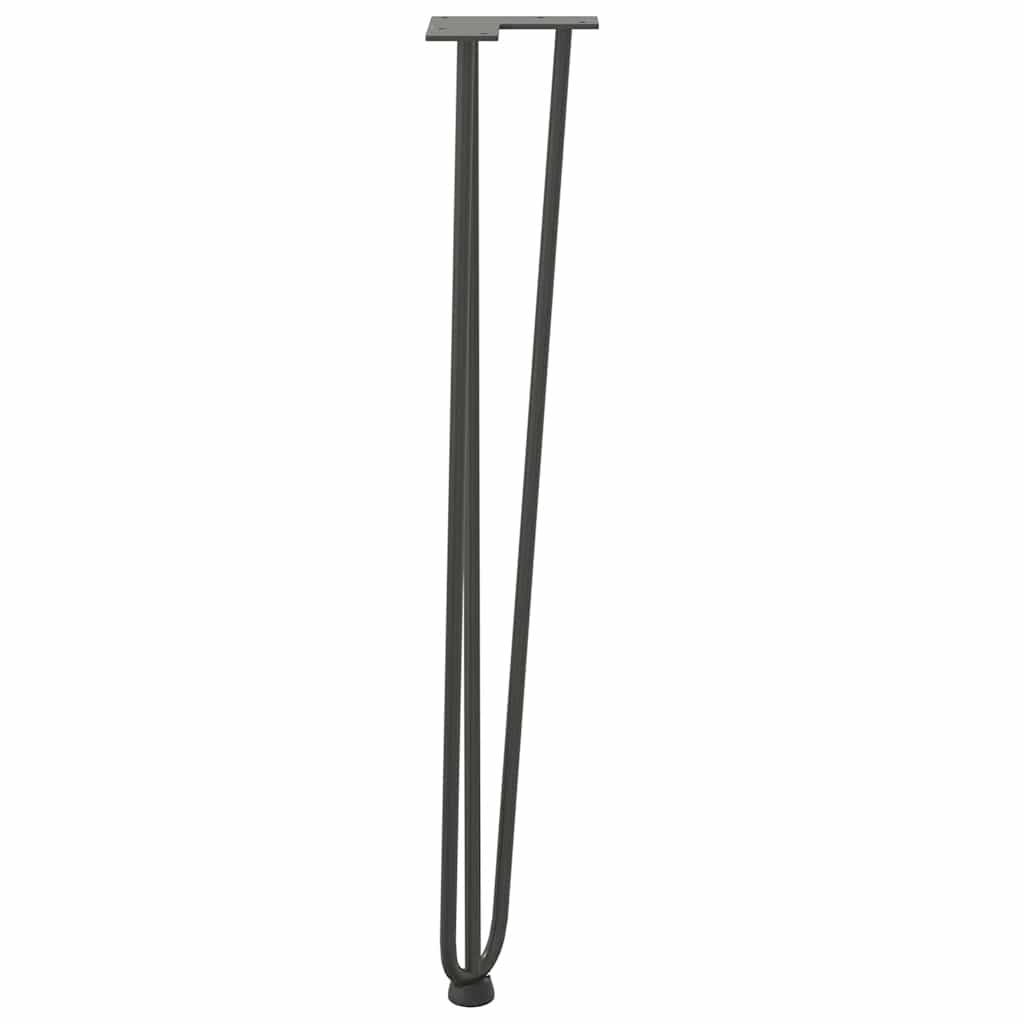 hårnålsben til konsollbord 4 stk antrasitt 72 cm massivt stål