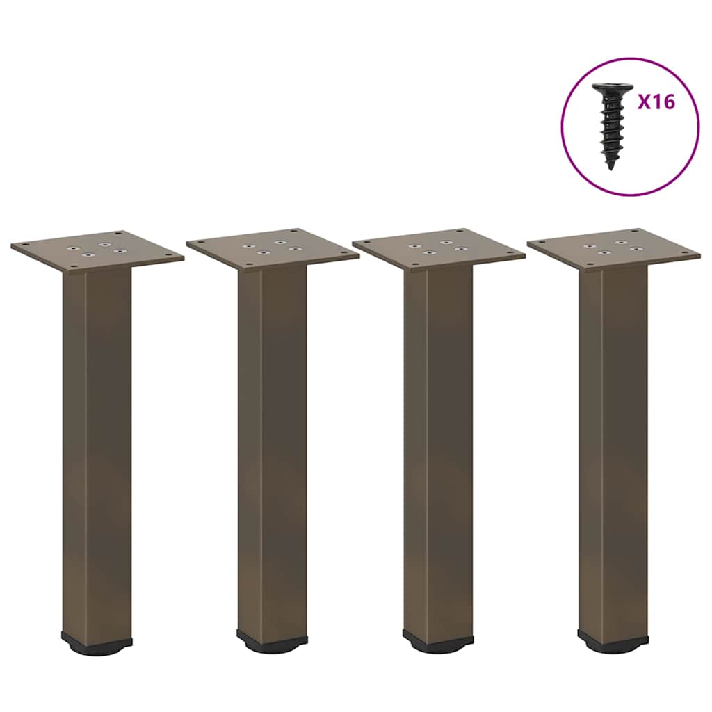 Salongbordben 4 stk naturstål 30–32 cm stål