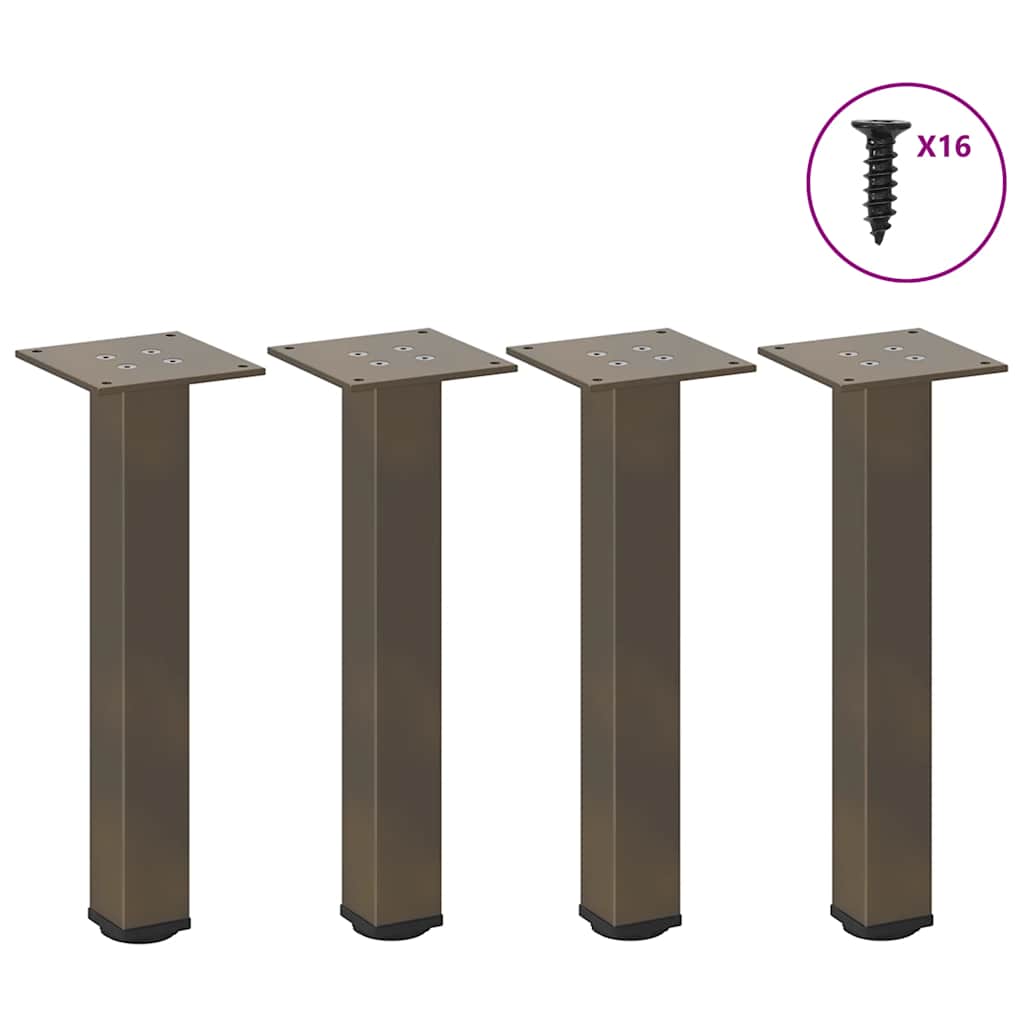 Salongbordben 4 stk naturstål 42–44 cm stål
