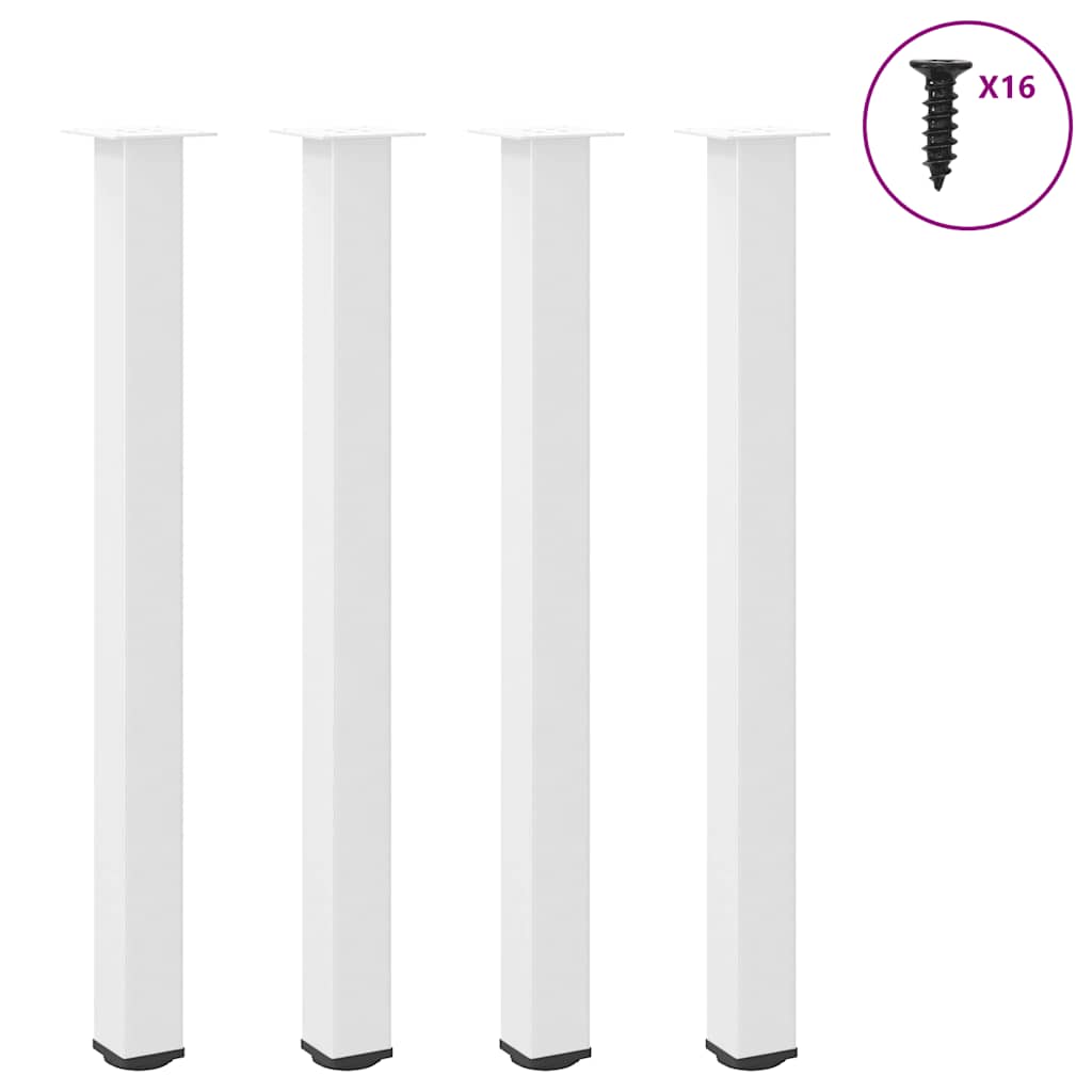 Barbordben 4 stk hvite 110–112 cm stål