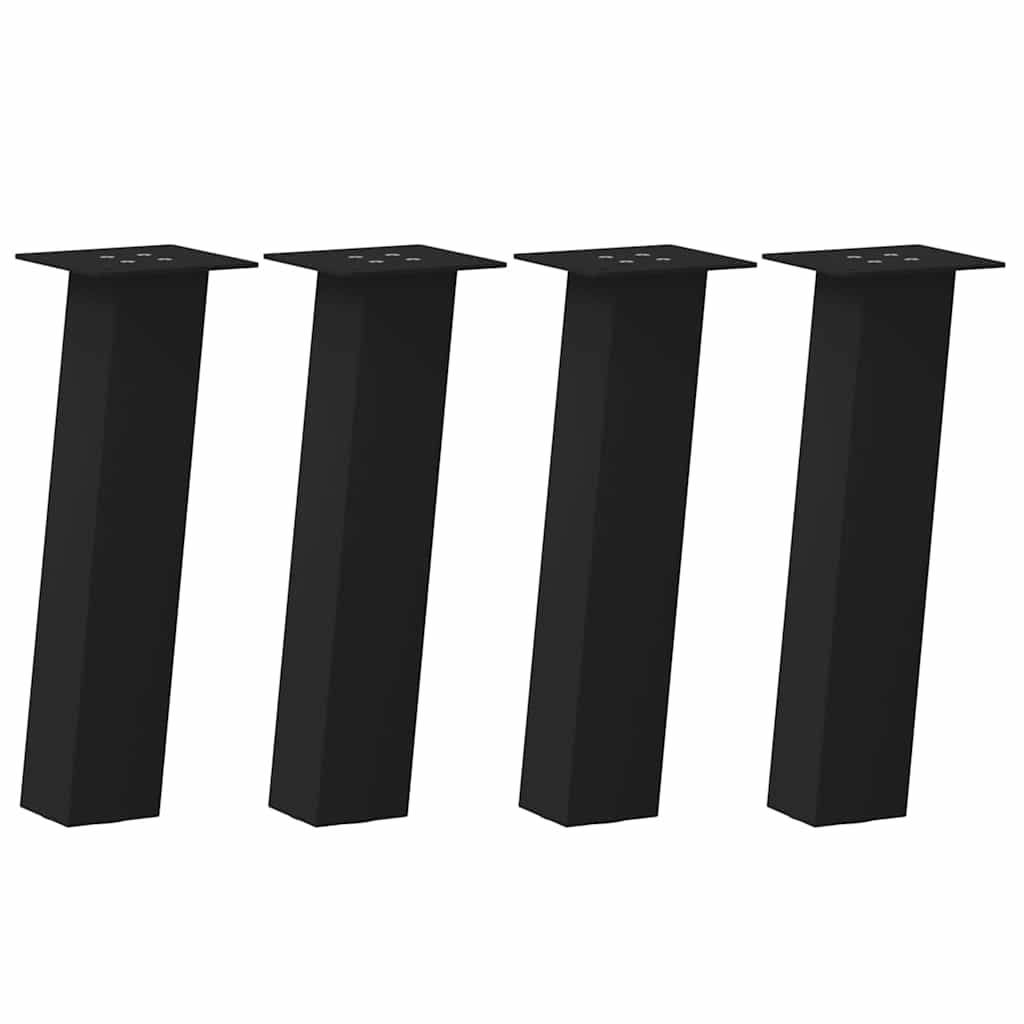 Salongbordben 4 stk svart 30 cm stål