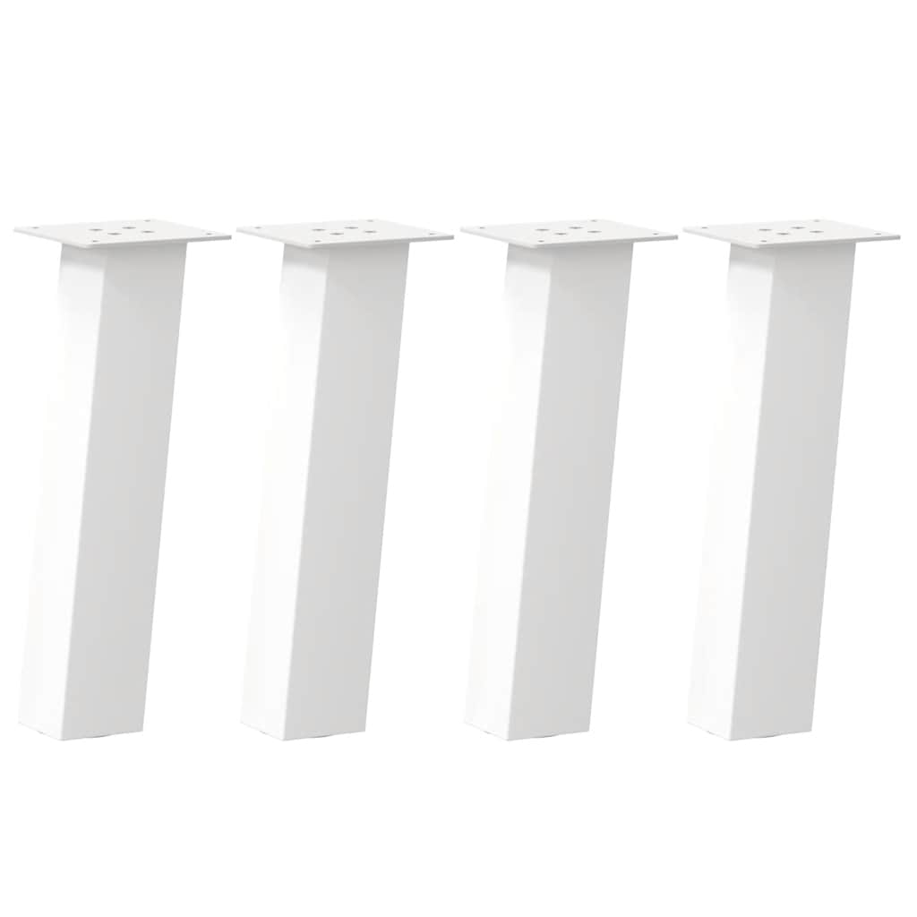 Salongbordben 4 stk hvit 42 cm stål