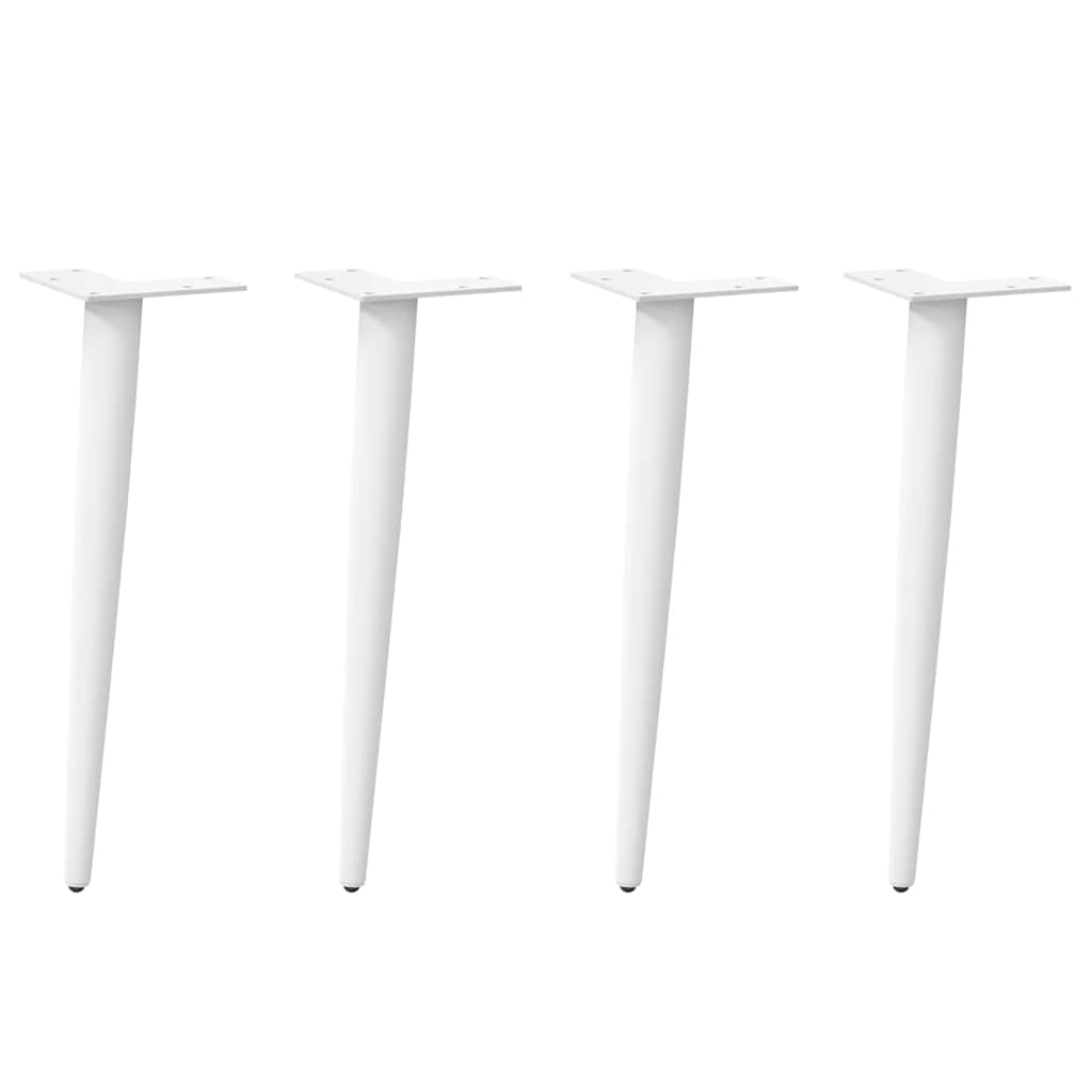 Salongbordben konisk form 4 stk hvit 42-43 cm stål