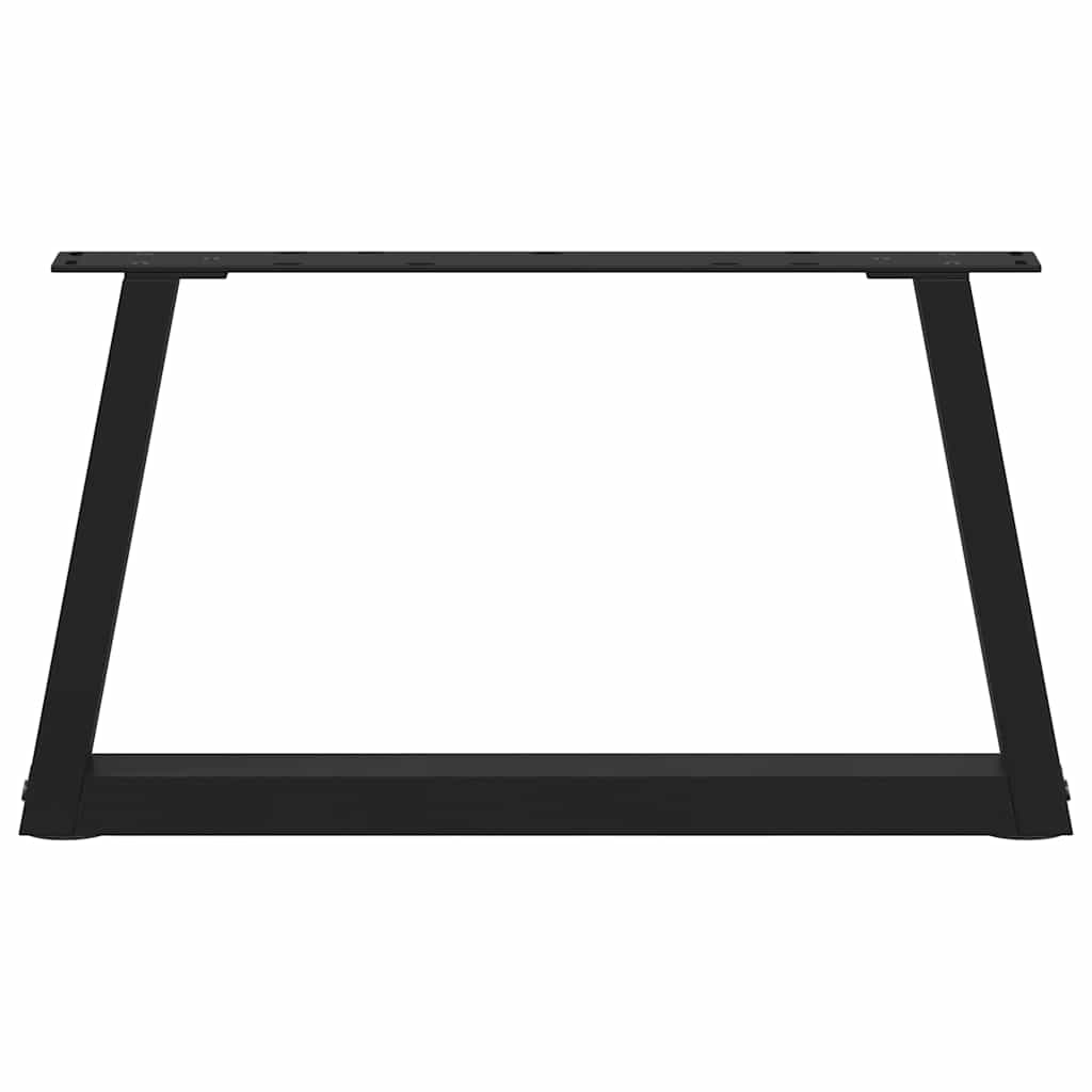 Salongbordben V-formet 2 stk svart 50x(30-31,3) cm stål