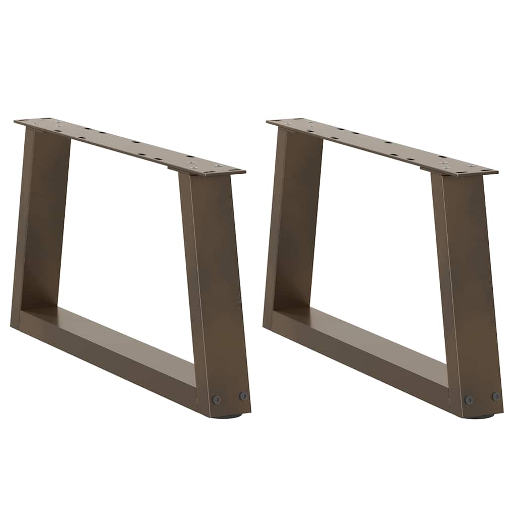 Salongbordben V-formet 2 stk naturstål 50x(30-31,3) cm stål