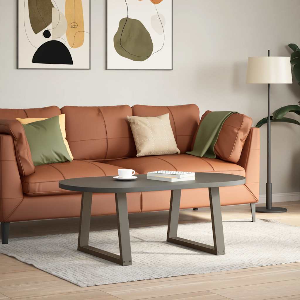 Salongbordben V-formet 2 stk naturstål 50x(42-43,3) cm stål