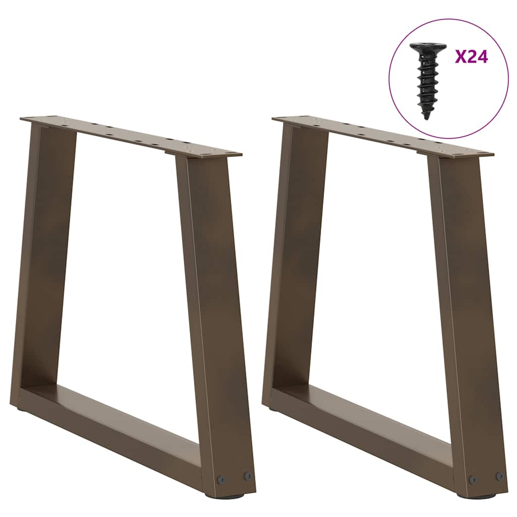Salongbordben V-formet 2 stk naturstål 60 x (42-43,3) cm stål