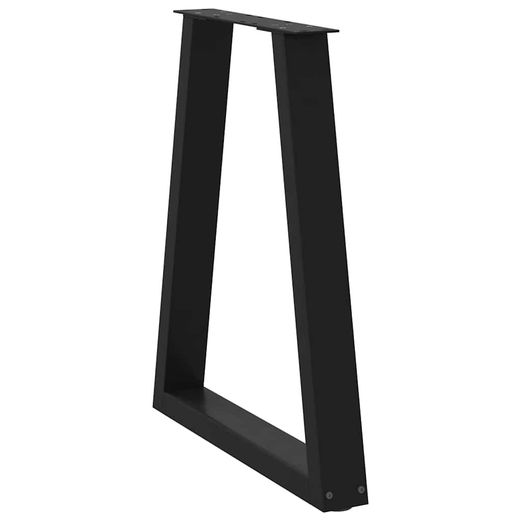 Spisebordben V-formet 2 stk svart 50x(72-73,3) cm stål