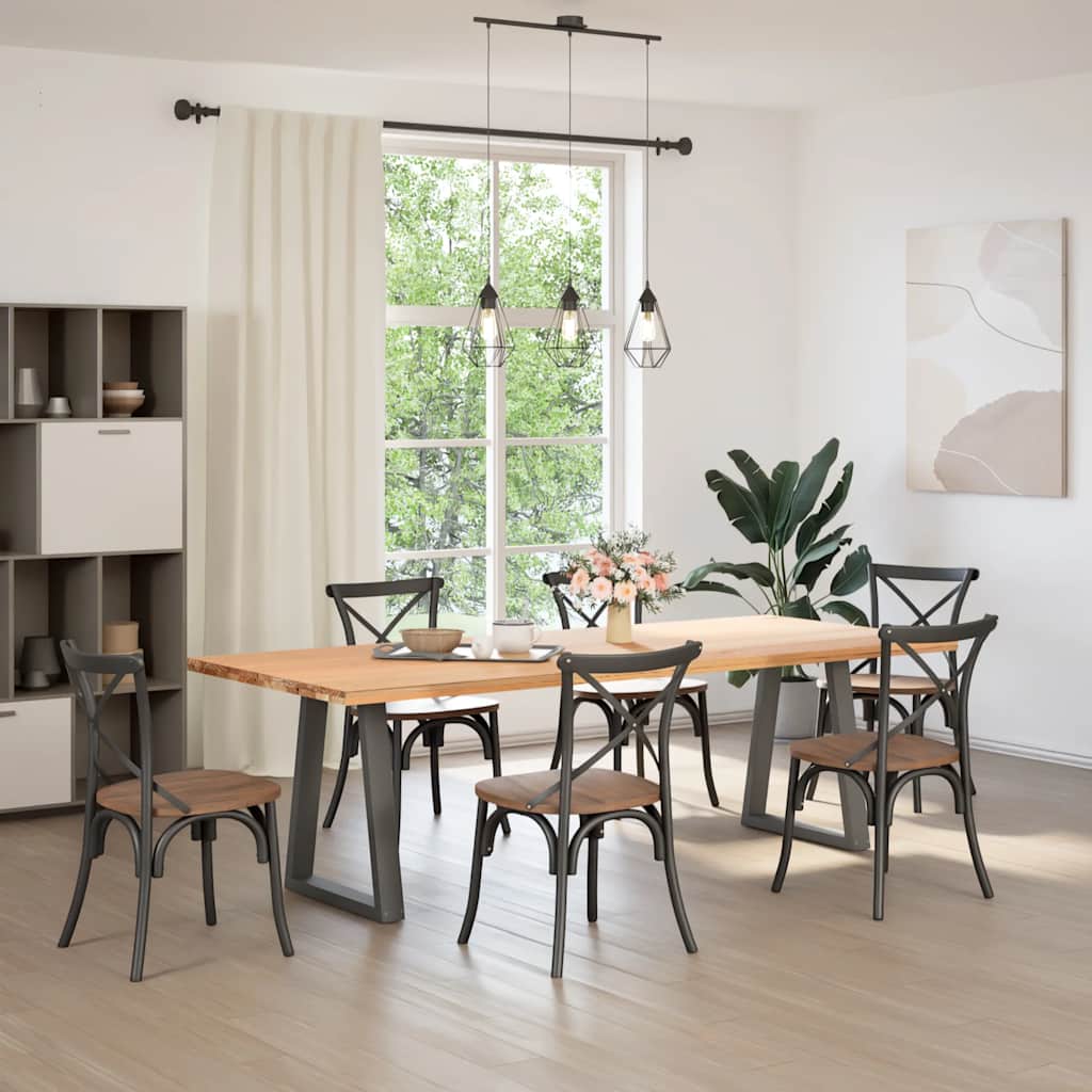 Spisebordben V-formet 2 stk antrasitt 50x(72-73,3) cm stål vidaXL
