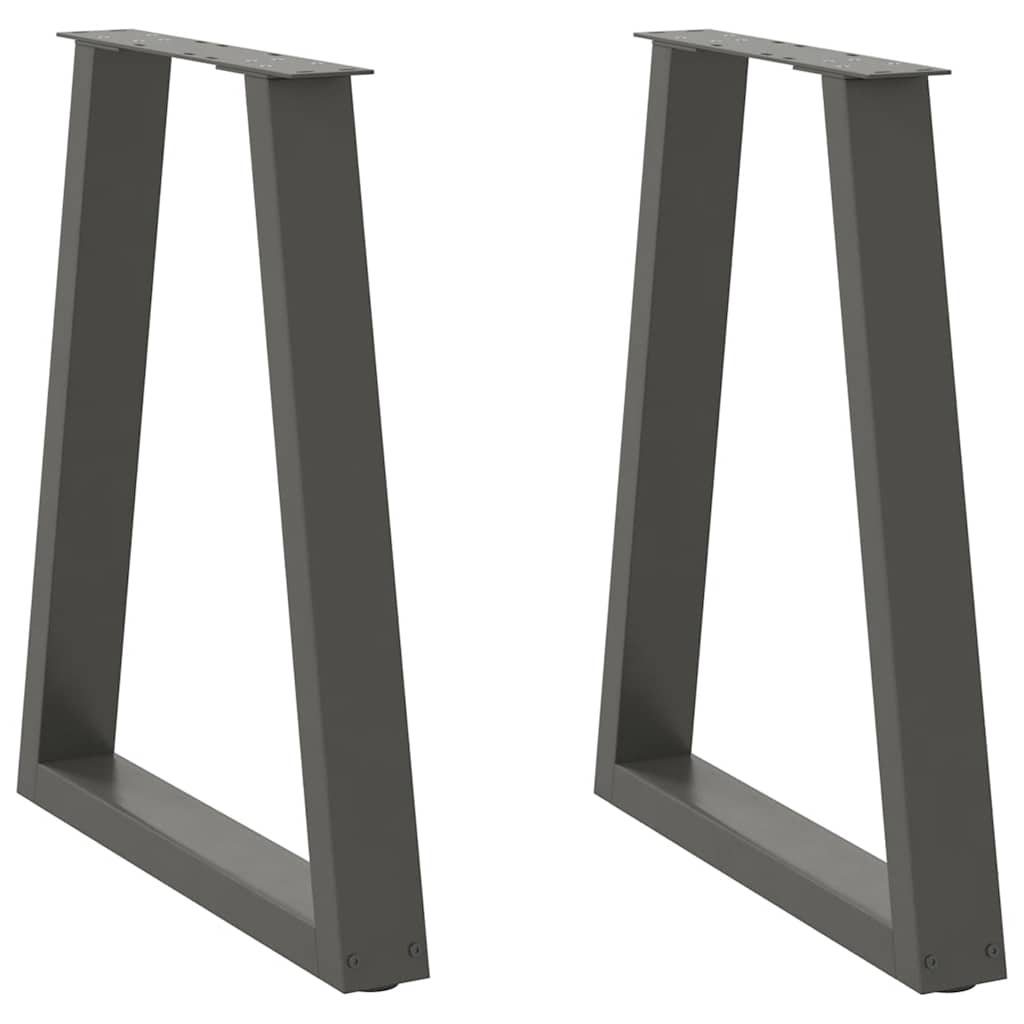 Spisebordben V-formet 2 stk antrasitt 60 x (72-73,3) cm stål