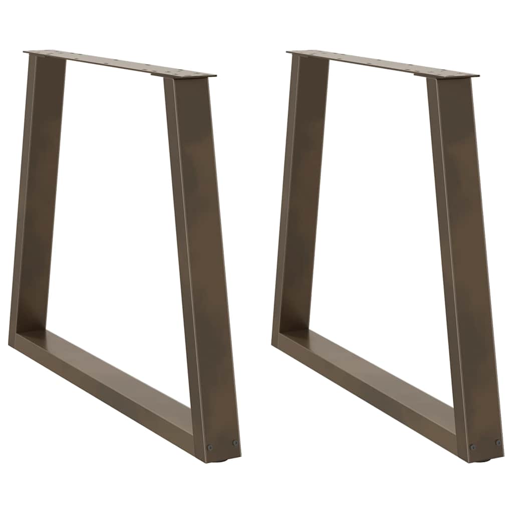 Spisebordben V-formet 2 stk naturstål 80 x (72-73,3) cm stål