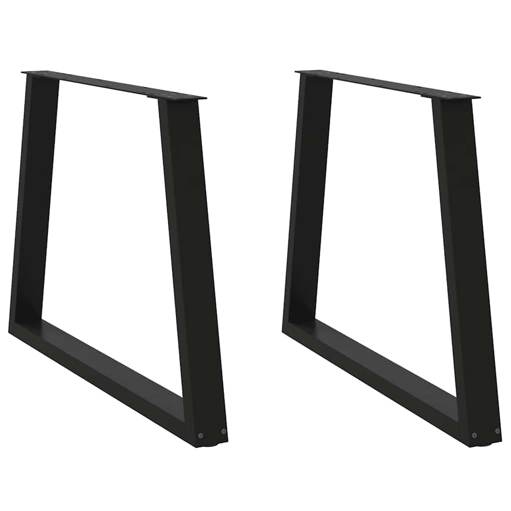 Spisebordben V-formet 2 stk svart 100x(72-73,3) cm stål