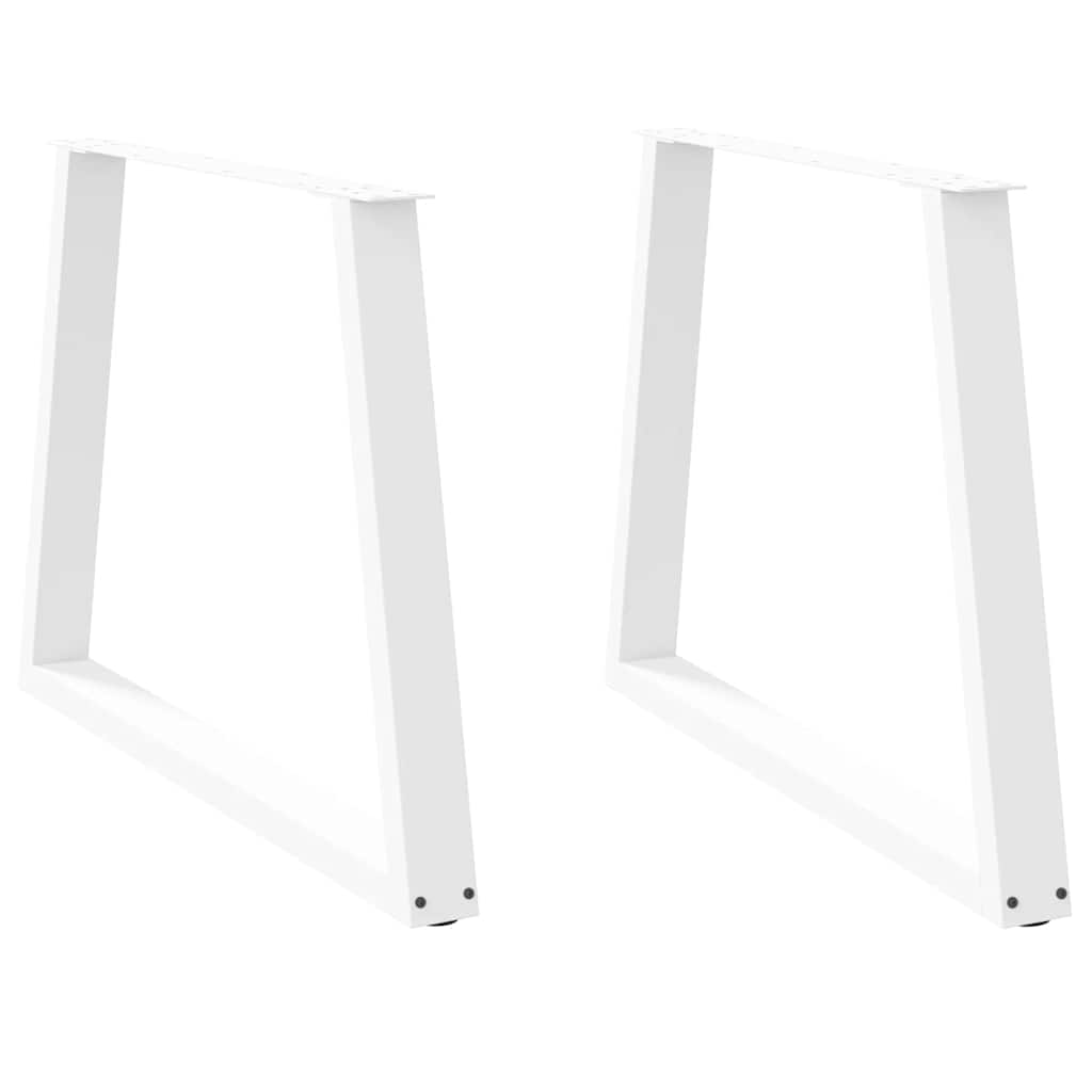 Spisebordben V-formet 2 stk hvit 100x(72-73,3) cm stål vidaXL