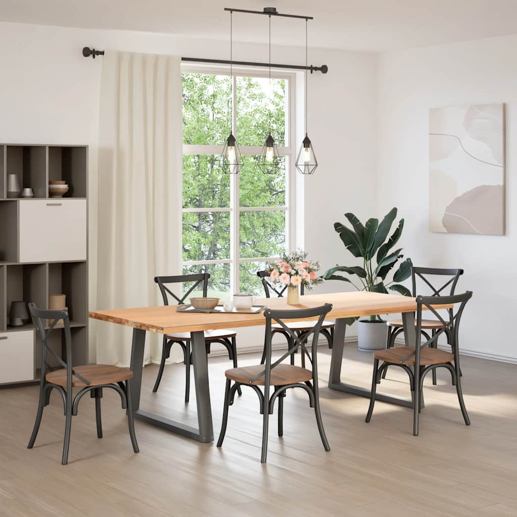Spisebordben V-formet 2 stk antrasitt 100x(72-73,3) cm stål