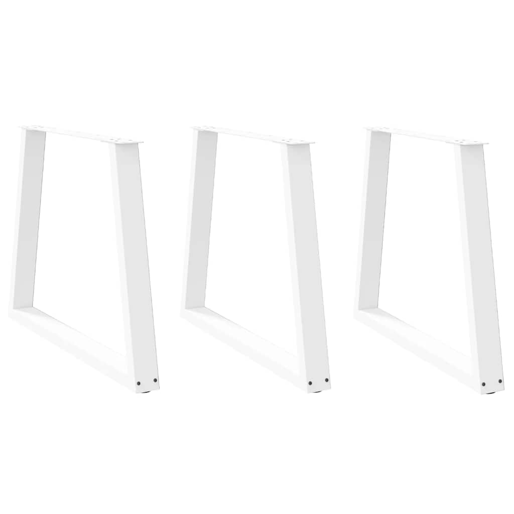 Spisebordben V-formet 3 stk hvit 80 x (72-73,3) cm stål