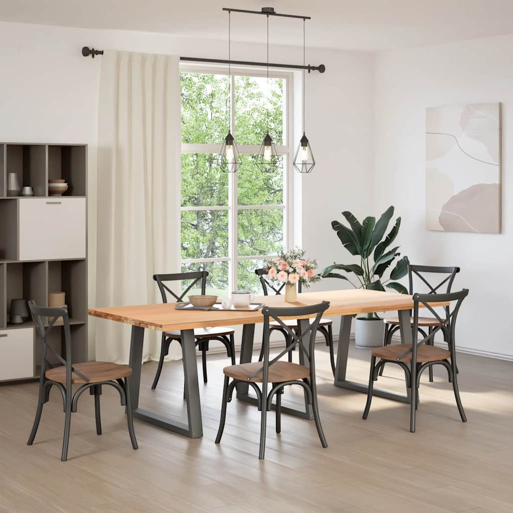 Spisebordben V-formet 3 stk antrasitt 80 x (72-73,3) cm stål