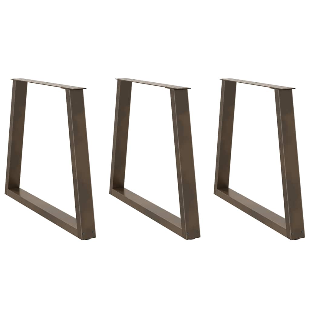 Spisebordben V-formet 3 stk naturstål 80 x (72-73,3) cm stål