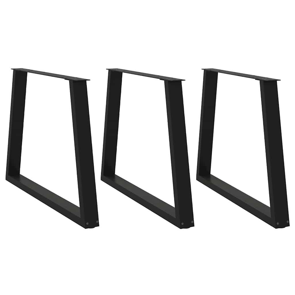 Spisebordben V-formet 3 stk svart 90 x (72-73,3) cm stål