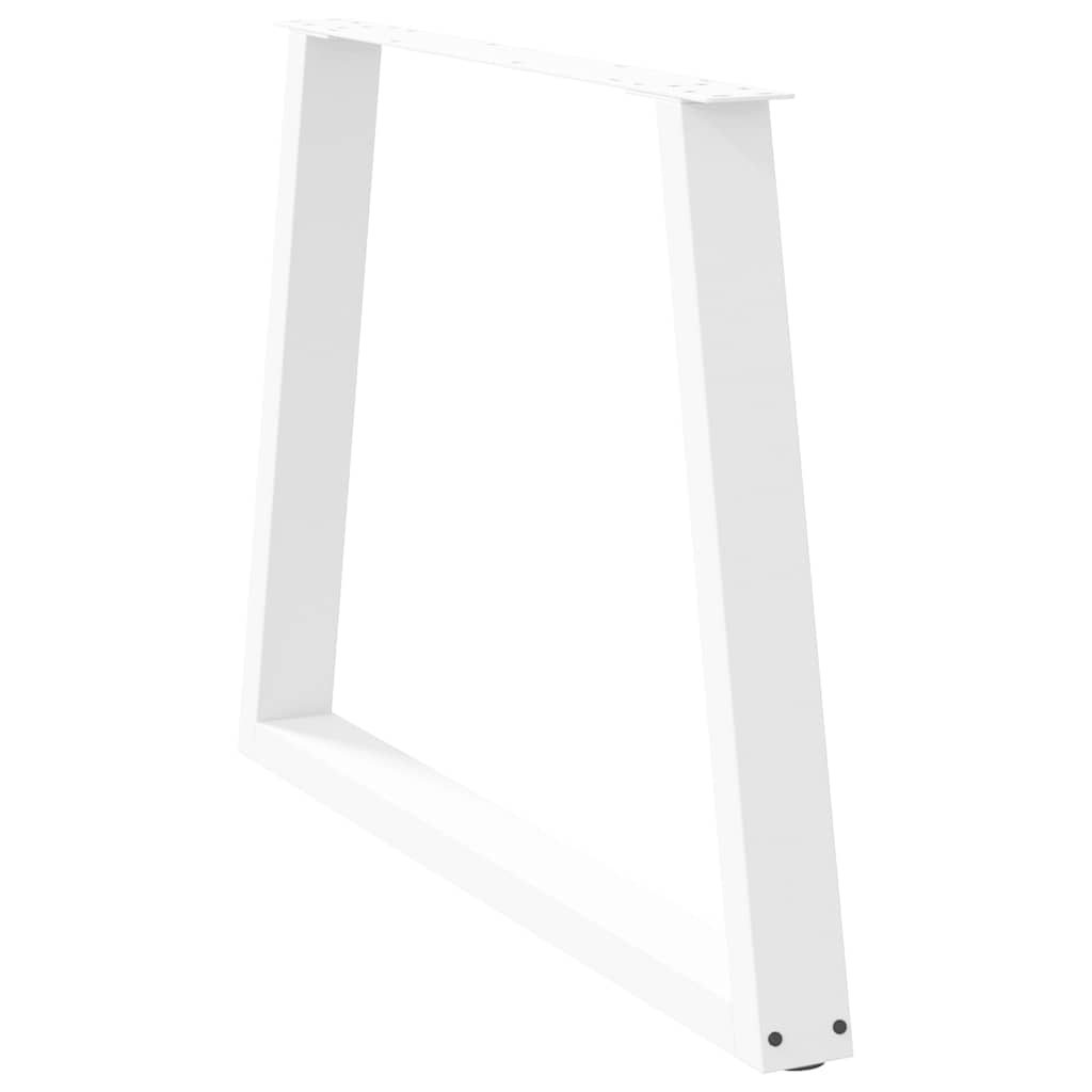 Spisebordben V-formet 3 stk hvit 90 x (72-73,3) cm stål