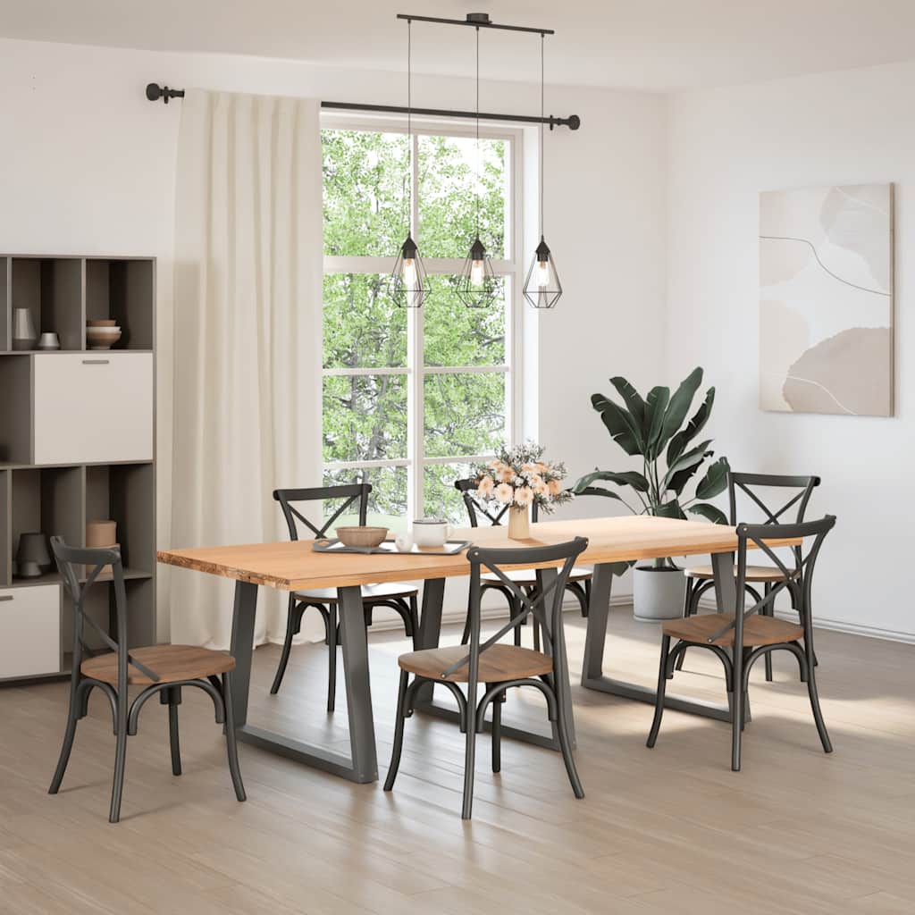 Spisebordben V-formet 3 stk antrasitt 90 x (72-73,3) cm stål