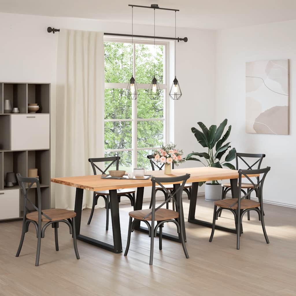 Spisebordben V-formet 3 stk svart 100x(72-73,3) cm stål