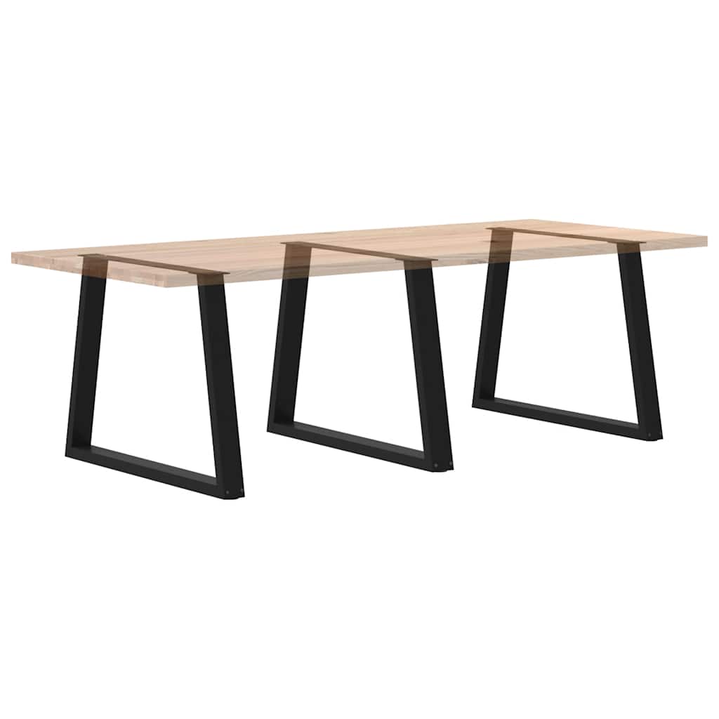 Spisebordben V-formet 3 stk svart 100x(72-73,3) cm stål