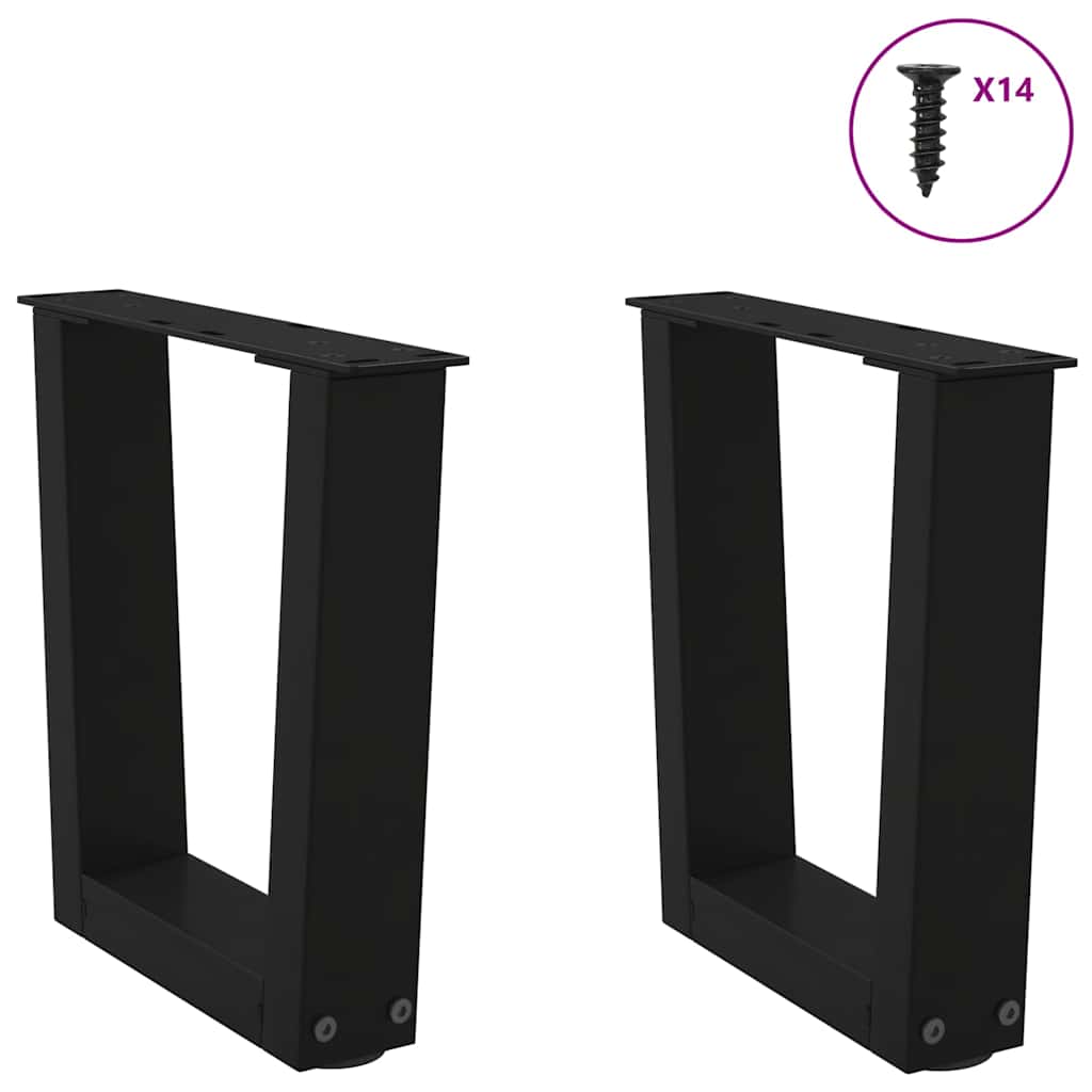 Salongbordben V-formet 2 stk svart 30x(30-31,3) cm stål