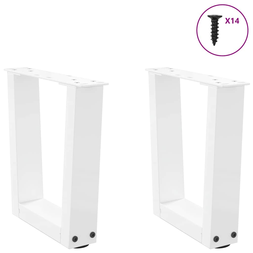 Salongbordben V-formet 2 stk hvit 30x(30-31,3) cm stål