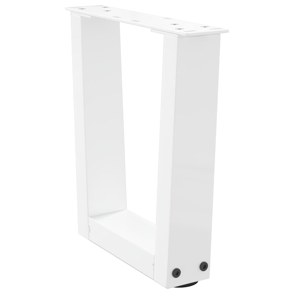 Salongbordben V-formet 2 stk hvit 30x(30-31,3) cm stål
